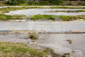 Dilapidated racetrack