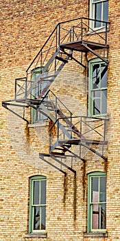 Dilapidated and Rusted Steel Fire Escape