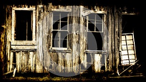 Dilapidated wooden building