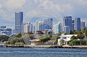 Dilido Island,Miami Beach and Miami Skyline
