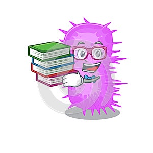 A diligent student in acinetobacter baumannii mascot design concept with books