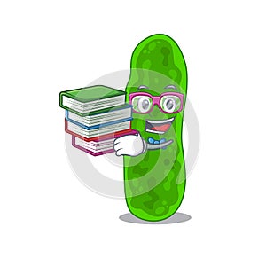 A diligent student in legionella micdadei mascot design concept with books