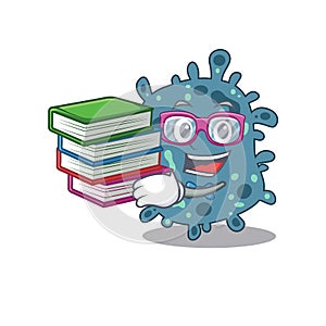 A diligent student in rickettsia mascot design concept with books photo