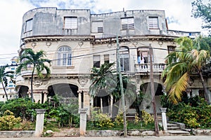 Dilipitated building in Vedado neighborhood of Havana, Cub