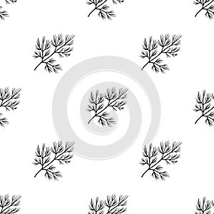 Dill icon in black style isolated on white background. Herb an spices pattern stock vector illustration.