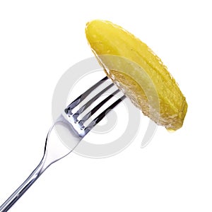 Dill Pickle on Fork