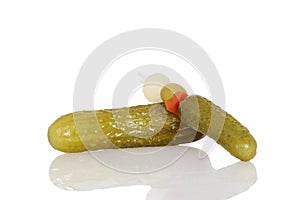 Dill pickle with skewer