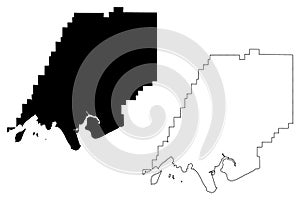 Dillingham Census Area, Alaska Boroughs and census areas in Alaska, United States of America,USA, U.S., US map vector