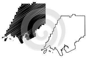 Dillingham Census Area, Alaska Boroughs and census areas in Alaska, United States of America,USA, U.S., US map vector
