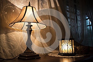 Dim light lamp shadow background