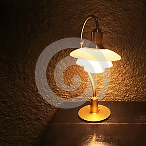 Dim lit bedside lamp