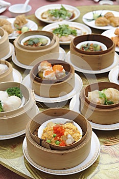 Dim sum, asian cuisine menu