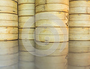 Dim sum bamboo baskets