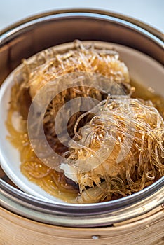 Dim sum Sea Bass with vermicelli