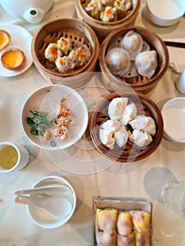 Dim sum in yumcha in  the Cantonese restaurant