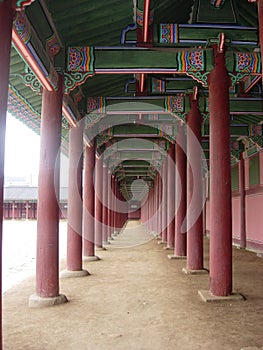 The dimension of the red wooden pole in Gyeongbokgung