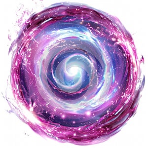 Dimension with swirling vortexes of magical energy spell effects.