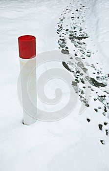 Dimensional column in the snow