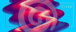 Dimensional gradient shape element for design, abstract colorful fluid vector background, flowing 3D wave, color dynamic motion