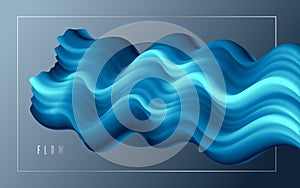 Dimensional gradient shape element for design, abstract colorful fluid vector background, flowing 3D wave, color dynamic motion