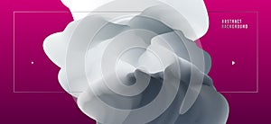 Dimensional gradient shape element for design, abstract colorful fluid vector background, flowing 3D wave, color dynamic motion