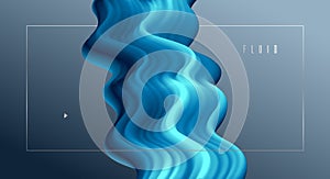 Dimensional gradient shape element for design, abstract colorful fluid vector background, flowing 3D wave, color dynamic motion