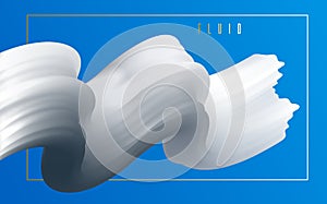 Dimensional gradient shape element for design, abstract colorful fluid vector background, flowing 3D wave, color dynamic motion
