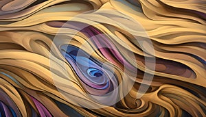Dimensional Portal. Beautiful abstract yellow painting with colorful waves. Dynamic forms. Chaotic background.