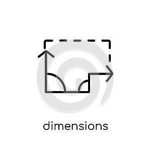 Dimensions icon from Geometry collection.