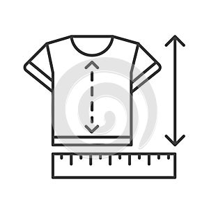 Dimensions and size chart of clothes, measurements
