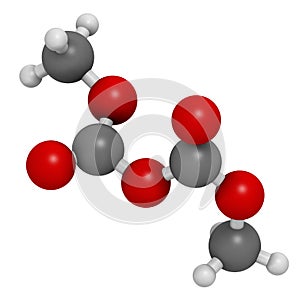 Dimethyl dicarbonate DMDC beverage preservative molecule. Additive added to wine, sport beverages, iced tea, etc.