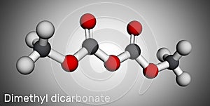 Dimethyl dicarbonate, DMDC, velcorin, dimethyl pyrocarbonate molecule. It is beverage preservative, sterilant, food