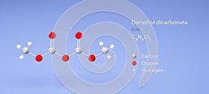 dimethyl dicarbonate molecule, molecular structures, preservative e242, 3d model, Structural Chemical Formula and Atoms with Color