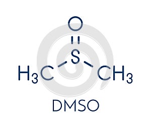 Dimethyl sulfoxide DMSO solvent molecule. Skeletal formula.