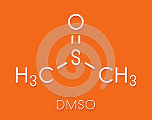 Dimethyl sulfoxide DMSO solvent molecule. Skeletal formula. photo