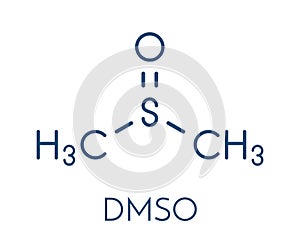 Dimethyl sulfoxide DMSO solvent molecule. Skeletal formula. photo