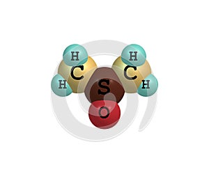 Dimethyl sulfoxide molecule isolated on white