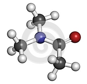 Dimethylacetamide DMAc chemical solvent molecule.