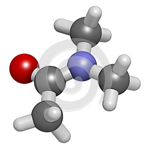 Dimethylacetamide DMAc chemical solvent molecule.
