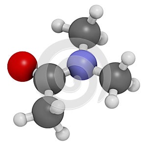 Dimethylacetamide DMAc chemical solvent molecule.