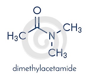 Dimethylacetamide DMAc chemical solvent molecule. Skeletal formula.