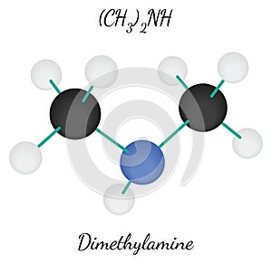 Dimethylamine C2H7N molecule