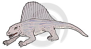 dimetrodon dinosaur ancient vector illustration transparent background