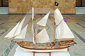Diminished sailing pirates ship model