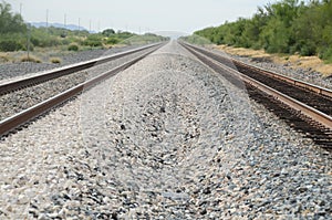 Diminishing Lines Railroad Tracks and Gravel