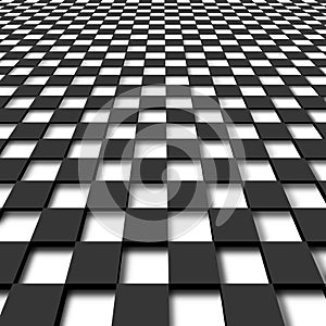 Diminishing monochrome checker pattern