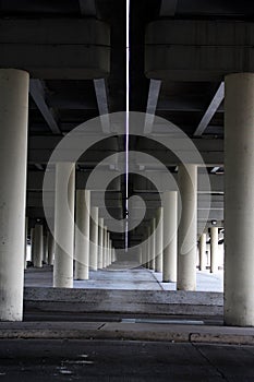 Diminishing perspective of aligned pillars