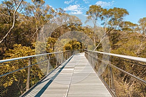 Diminishing Perspective View Of Empty Overpass with metal fence on the mountain