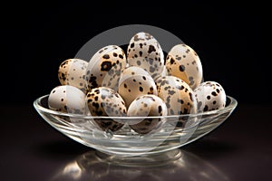 Diminutive Small quail eggs. Generate Ai photo