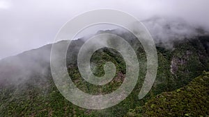 The Dimitiles highland on Reunion Island accross the clouds